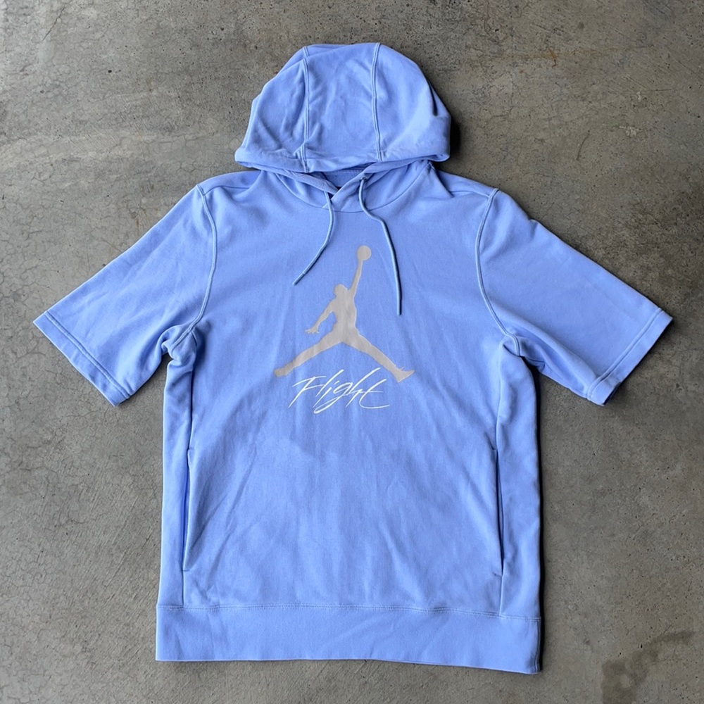 Jordan short sleeve hoodie size large blue